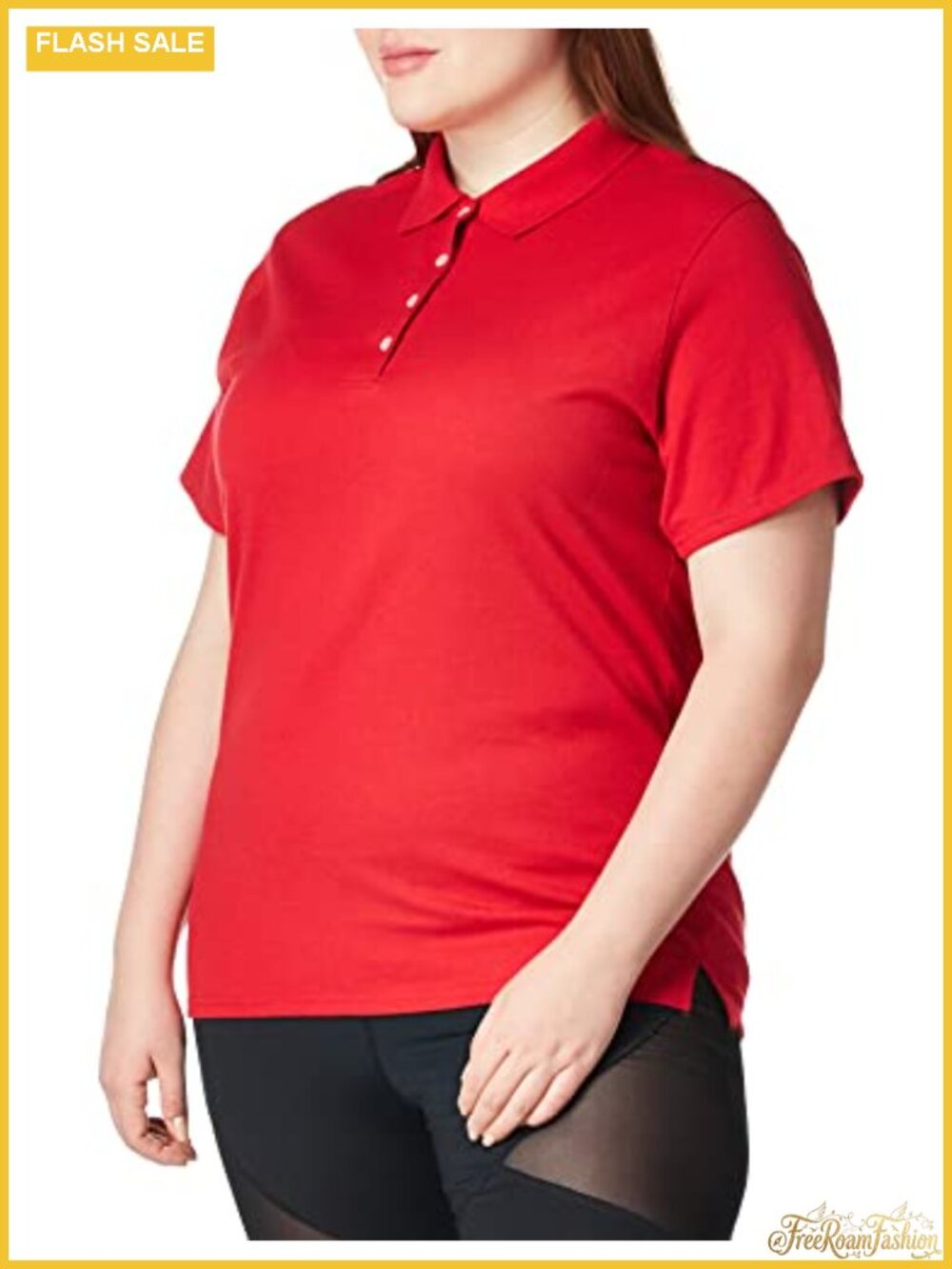 Hanes X-Temp Performance Polo Shirt Cap Sleeve Collared Women's